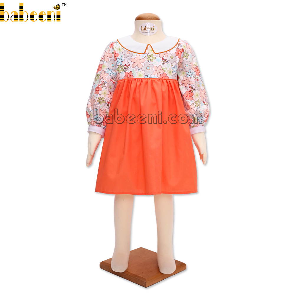 Belle floral girl orange dress- DR 2890
